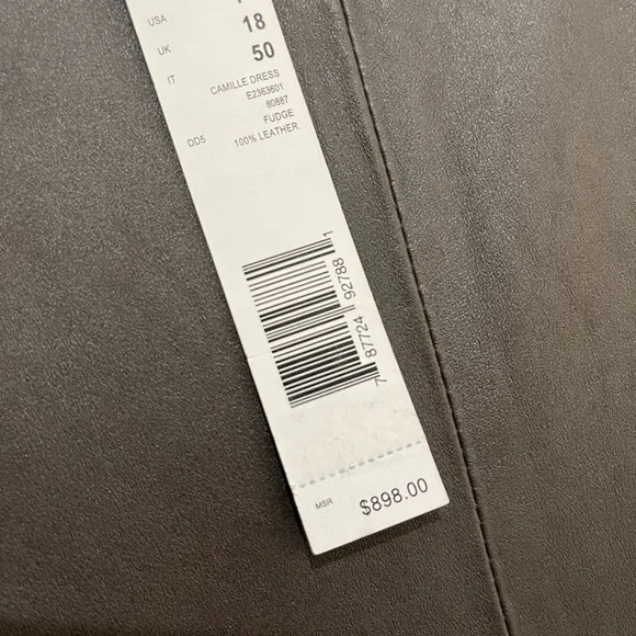 Genuine leather dress - Brown suede collar with belt NEW - Picture 2 of 8